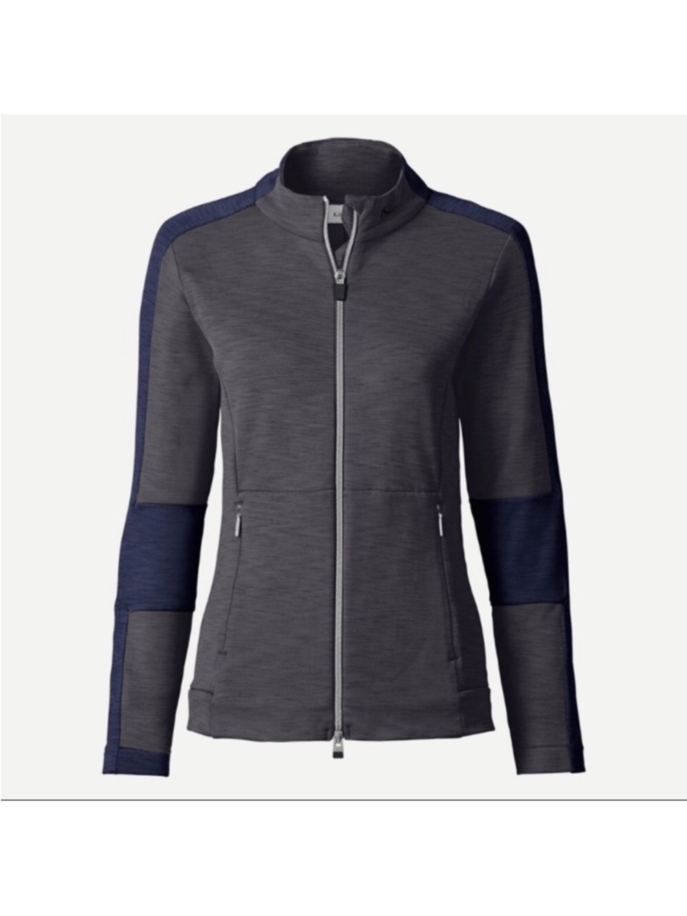 Kjus Mirrabell Midlayer Thermal Jacket Gray & Blue Women's Zip-Front Performance